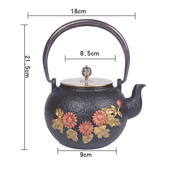 高品質 茶道具 鋳鉄製 未塗装鉄器 提梁壺 大容量鉄壺 ティーポット純粋な手水を沸かして茶を煮る茶具 未使用 （#E）_画像10