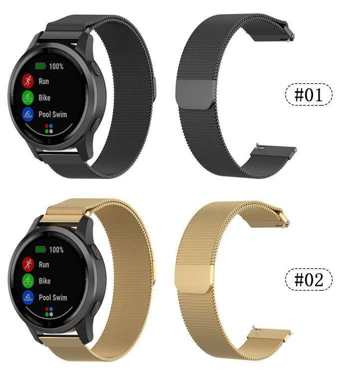 GARMIN vivoactive4 用 バンド 対応 時計バンド 交換バンド ステンレス製金属ベルト ビジネス風 通気穴設計 マグネット付き ☆8色選択/1点_画像7