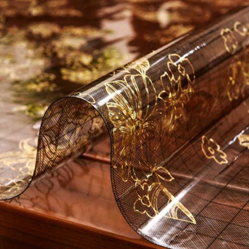 硬質のテーブルクロス デザインもオシャレ★ 防水 PVC 長方形 花柄 高級感 【60×100】_画像2