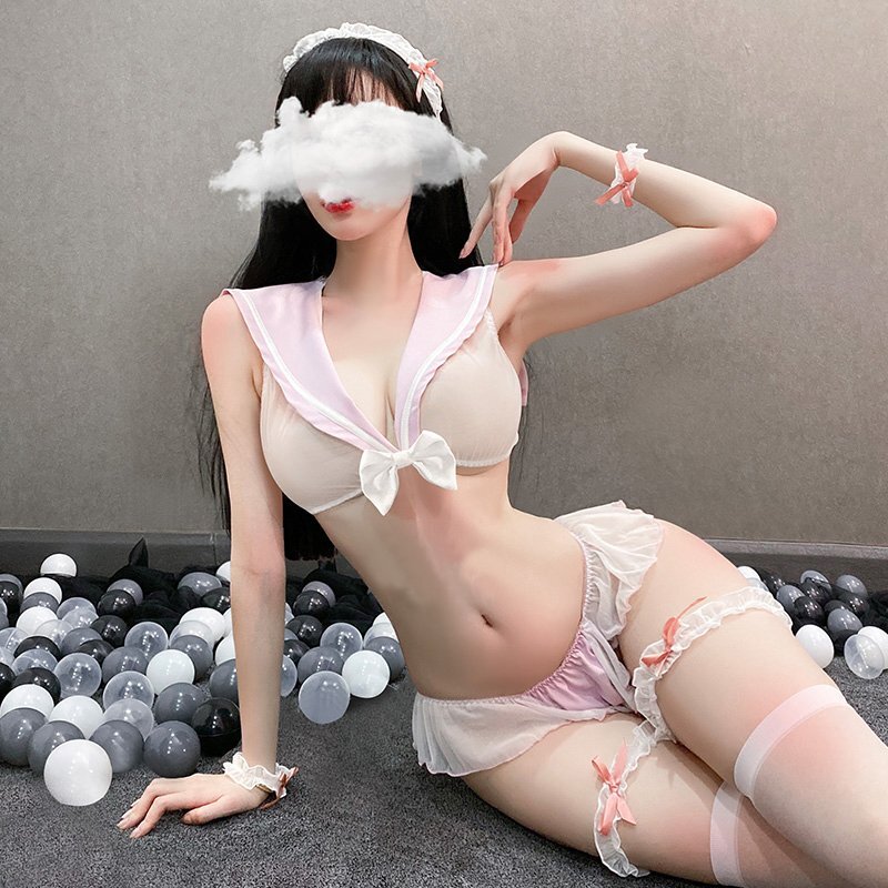  супер sexy прозрачный матроска способ [ tops * шорты др. 5 позиций комплект ] Kiyoshi оригинальный . форма школьная форма костюмированная игра спортивная форма розовый × белый 