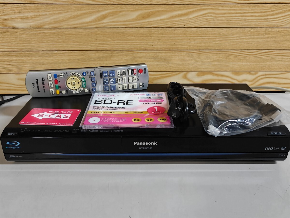 撤底整備 動作保証★500GB★10年★ Panasonic 【 DMR-BR580】フルハイビジョン10倍録画.ブルーレイレコーダー .リモコン 、HDMI付（3880）