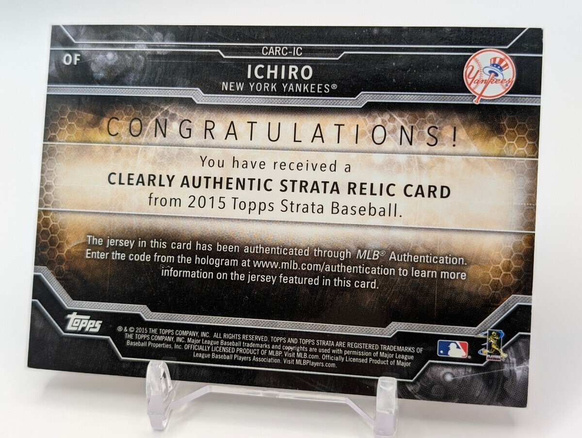 【25枚限定】イチロー/2015/Topps/Strata/Relic Card/ヤンキース_画像5