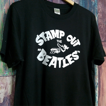 送込　Stamp Out The Beatles　ビートルズ　ヒロト着用　半袖Tシャツ　黒色　Lサイズ _画像2