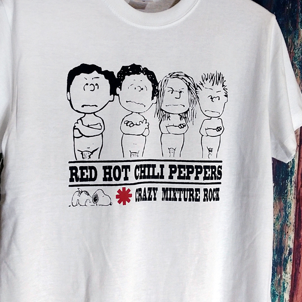 送込　Red Hot Chili Peppers＆SNOOPY　半袖Tシャツ　白　Mサイズ _画像1