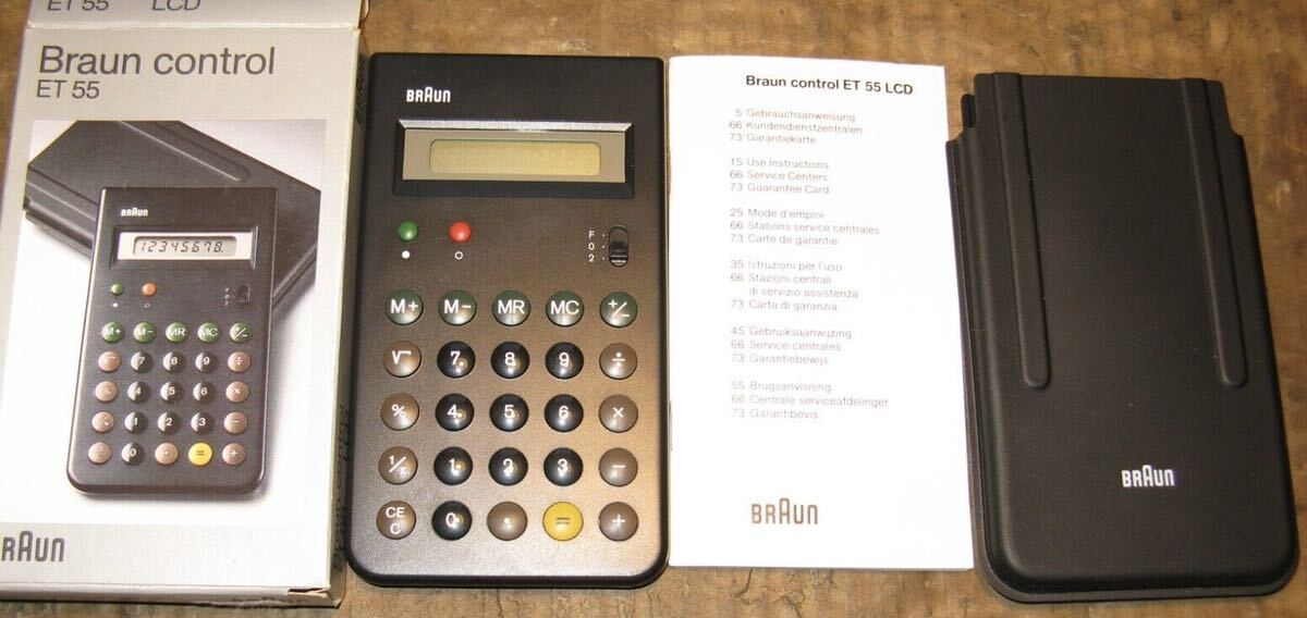 希少 新品未使用 稼働品 1981年発売 Braun ブラウン製 電卓 ET55 Model.4835 Dieter Rahms ドイツ 長期保管品 デッドストック MOMA展示_画像1