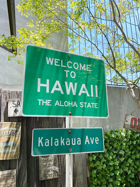 アメリカン　トラフィックサイン（ウェルカム　トゥ　ハワイ）　MADE IN U.S.A.　WELCOME TO HAWAII_画像1
