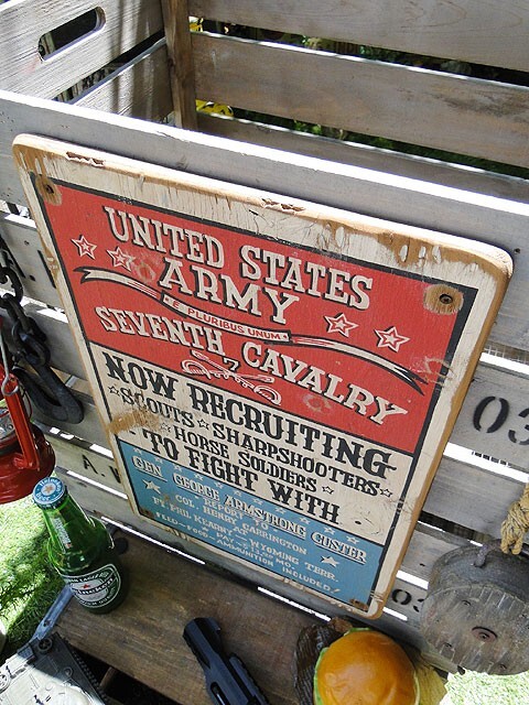 U.S.アーミー　第七騎兵連隊　木製看板　アメリカ雑貨　アメリカン雑貨_画像4