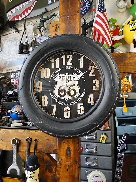 ルート66　タイヤクロック ■ アメリカン雑貨 アメリカ雑貨 壁掛時計_画像8
