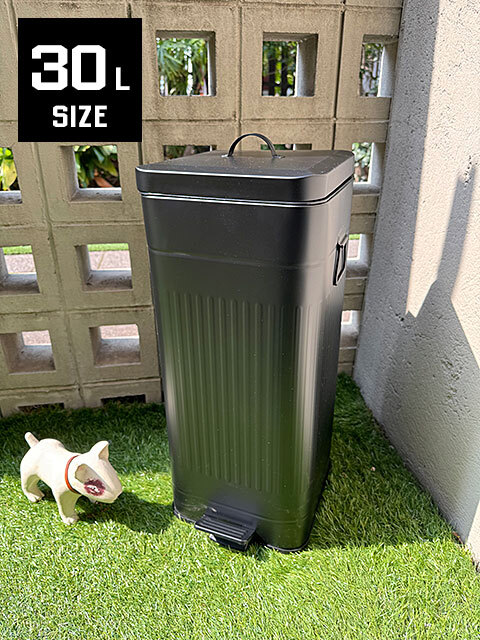 garuba квадратное мусорка 30L L размер ( матовый черный ) одиночный товар педаль тип мусорная корзина внутри ведро имеется 