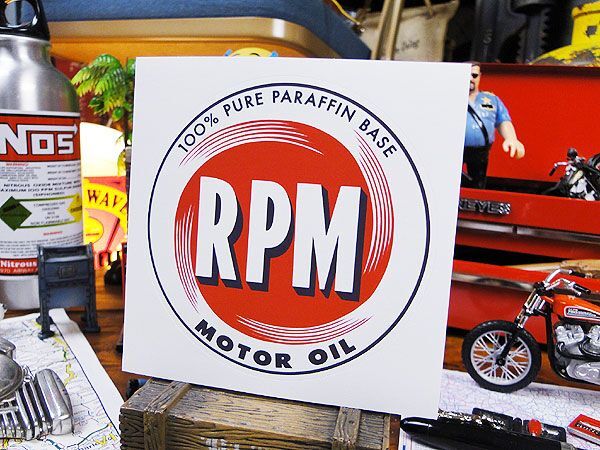 ノスタルジック　ガレージステッカー（RPM） アメリカン雑貨 アメリカ雑貨　車 シール ブランド_画像1