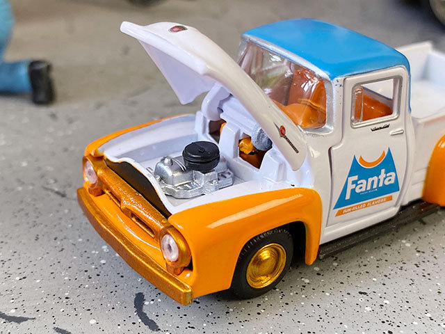 M2 ограниченная модель вентилятор ta1965 год Ford F-100 грузовик миникар 1/64 шкала ограничение 3000 шт. модель ( orange колесо # american смешанные товары 