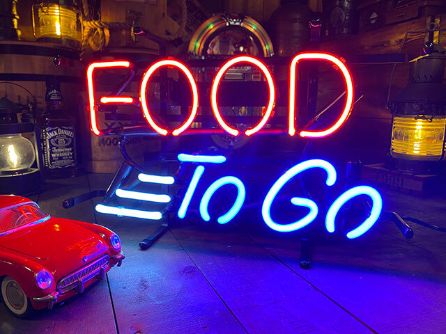 テイクアウトできます」 ネオン管 FOOD TO GO フード・トゥ テイクアウトできます」 ネオン管 FOOD TO GO フード・トゥ