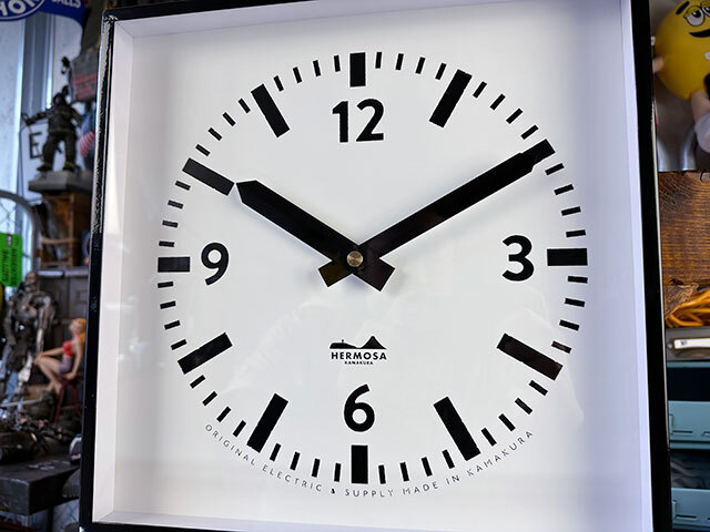 ハモサ スクエアクロック（ブラック） ■ アメリカン雑貨 アメリカ雑貨 壁掛け時計_画像8