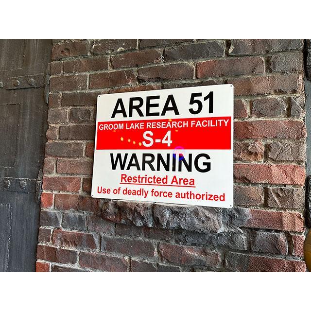 エリア51の警告看板　アルミサインボード（GROOM LAKE） ■ アメリカ雑貨 アメリカン雑貨_画像5