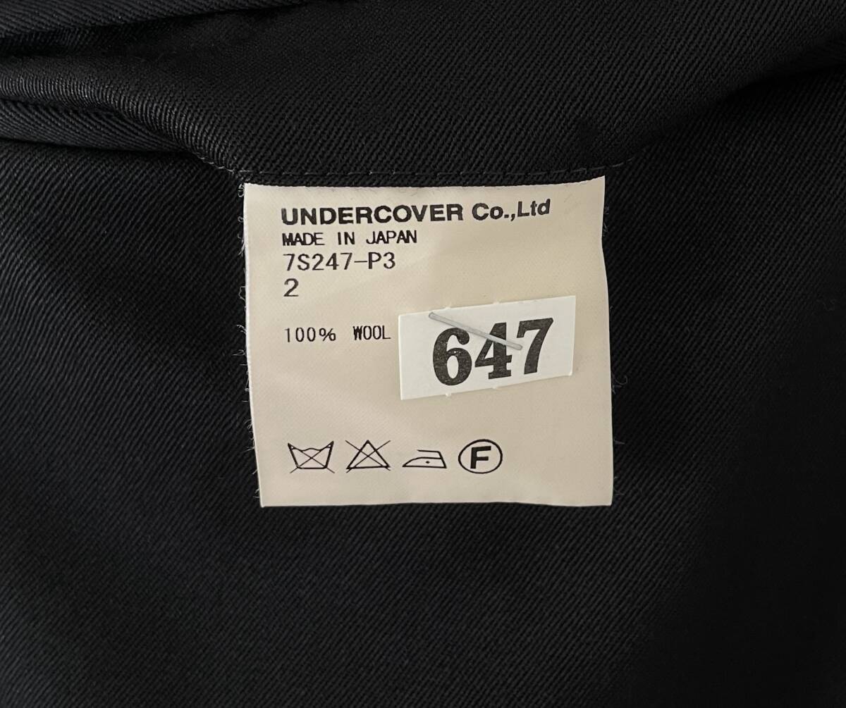 UNDERCOVER アンダーカバー PURPLE期 細身 スラックス ブラック size2 パンツ ボトムス セットアップ フォーマル 07SS_画像6