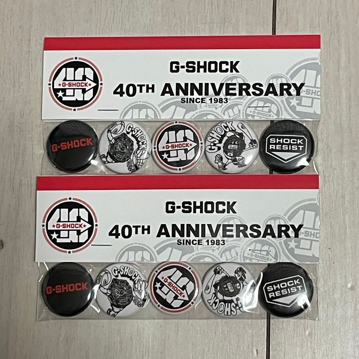 新品未使用 G-SHOCK 40周年限定 缶バッジ 2個セット レアアイテム ノベルティ