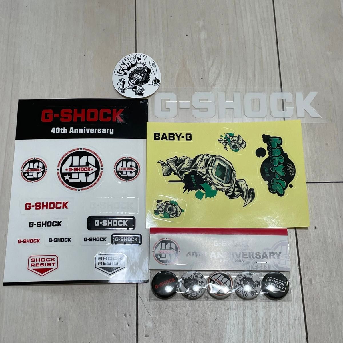新品 G-SHOCK ステッカー 缶バッチ オリジナル限定5点セット 送料無料 G-SHOCK CASIO カシオ シール