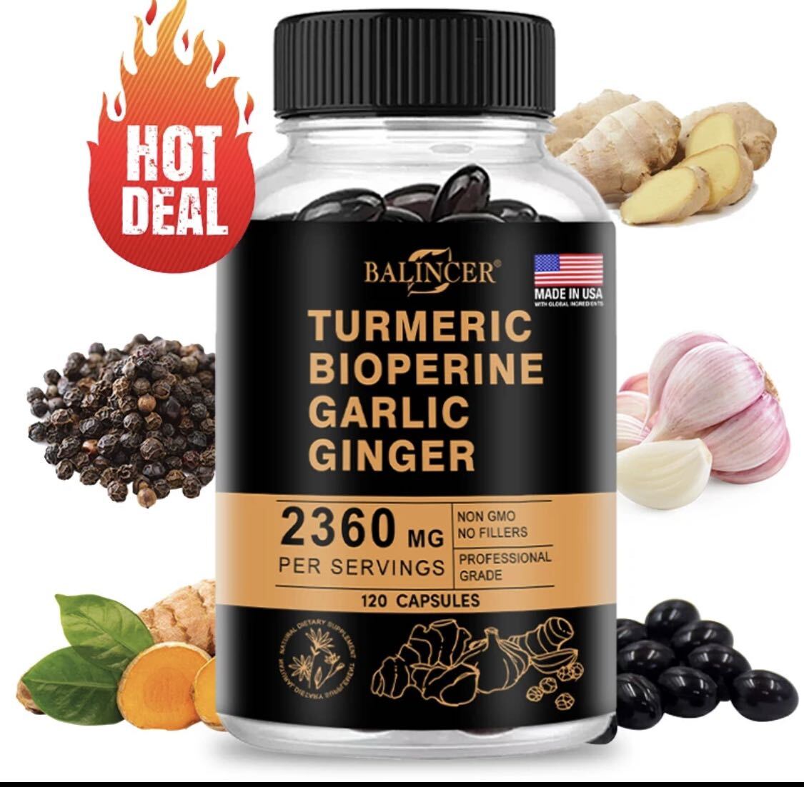  pepper,ta-melik, ginger garlic supplement nature 