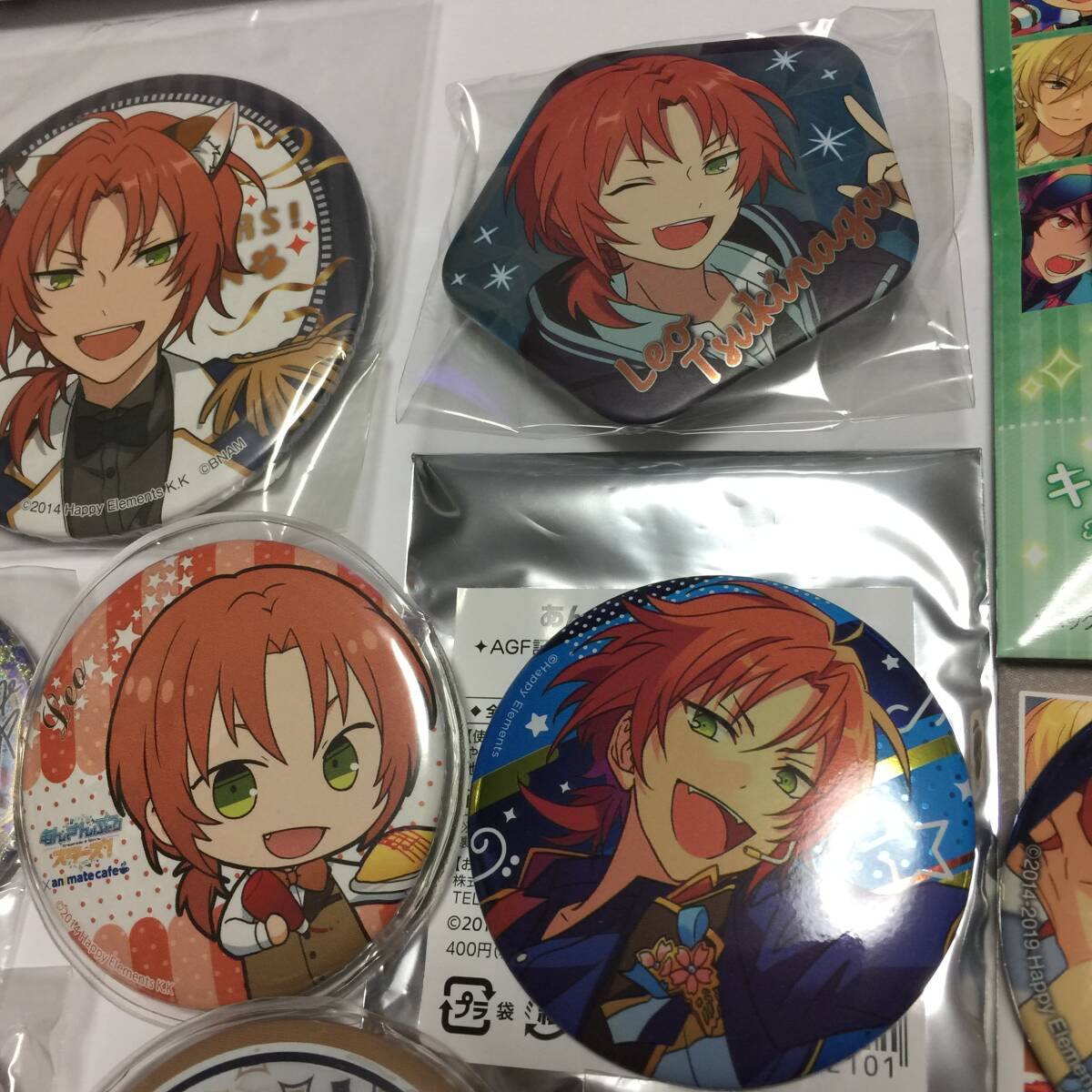 ◆あんさんぶるスターズ 月永レオ 缶バッジ セット キャラバッジ AGF ジェムカット 75mm アニカプ 他 あんスタ　【24/0308/0_画像3