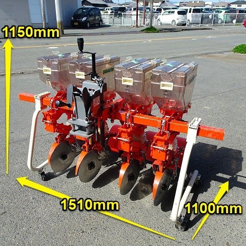 福岡■ サン機工 4条 麦播種機 SO-400 さばける号 強化 ブラケット 付 トラクター 用 播種機 施肥 麦 大豆 中古 ■1524031921_画像2