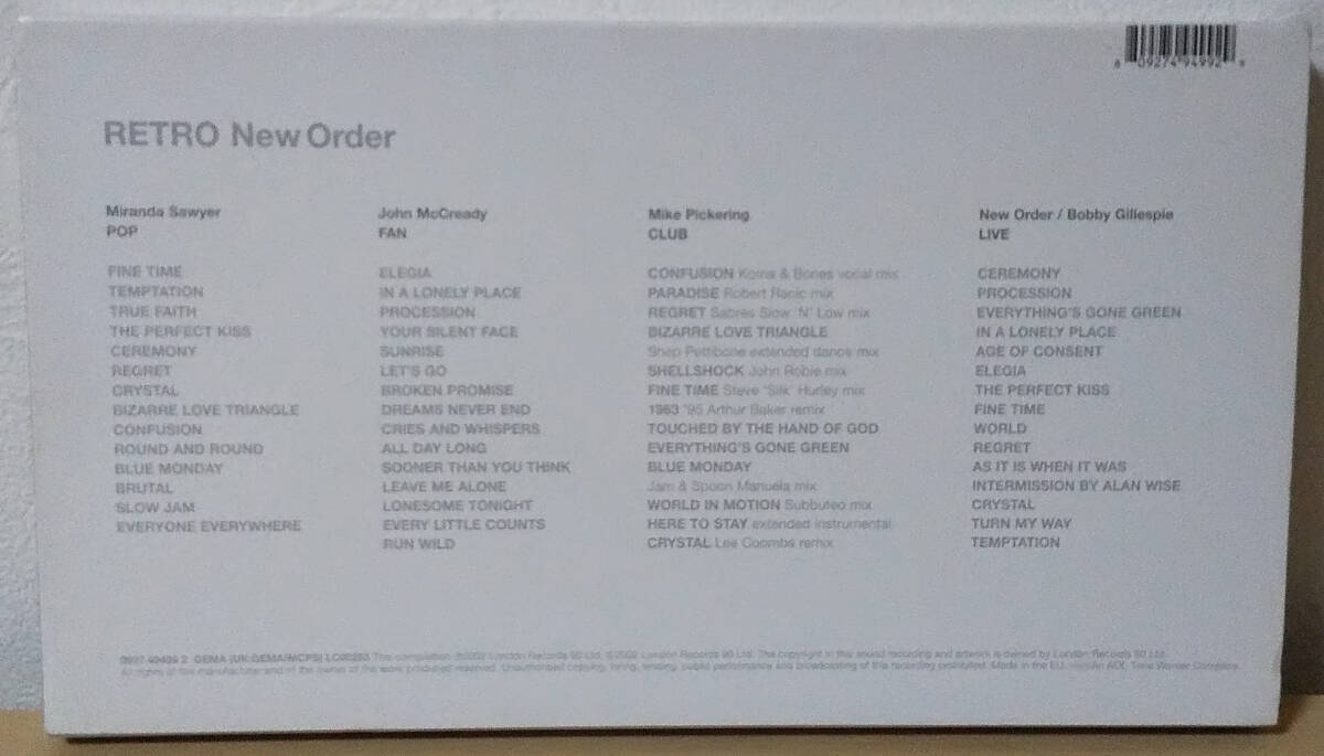 New Order - [限定12000 BONUS CD付] Retro UK盤 4xCD+1CD BOX SET, Ltd Edition 0927 49499 2 ニュー・オーダー 2002年 JOY DIVISION_画像2