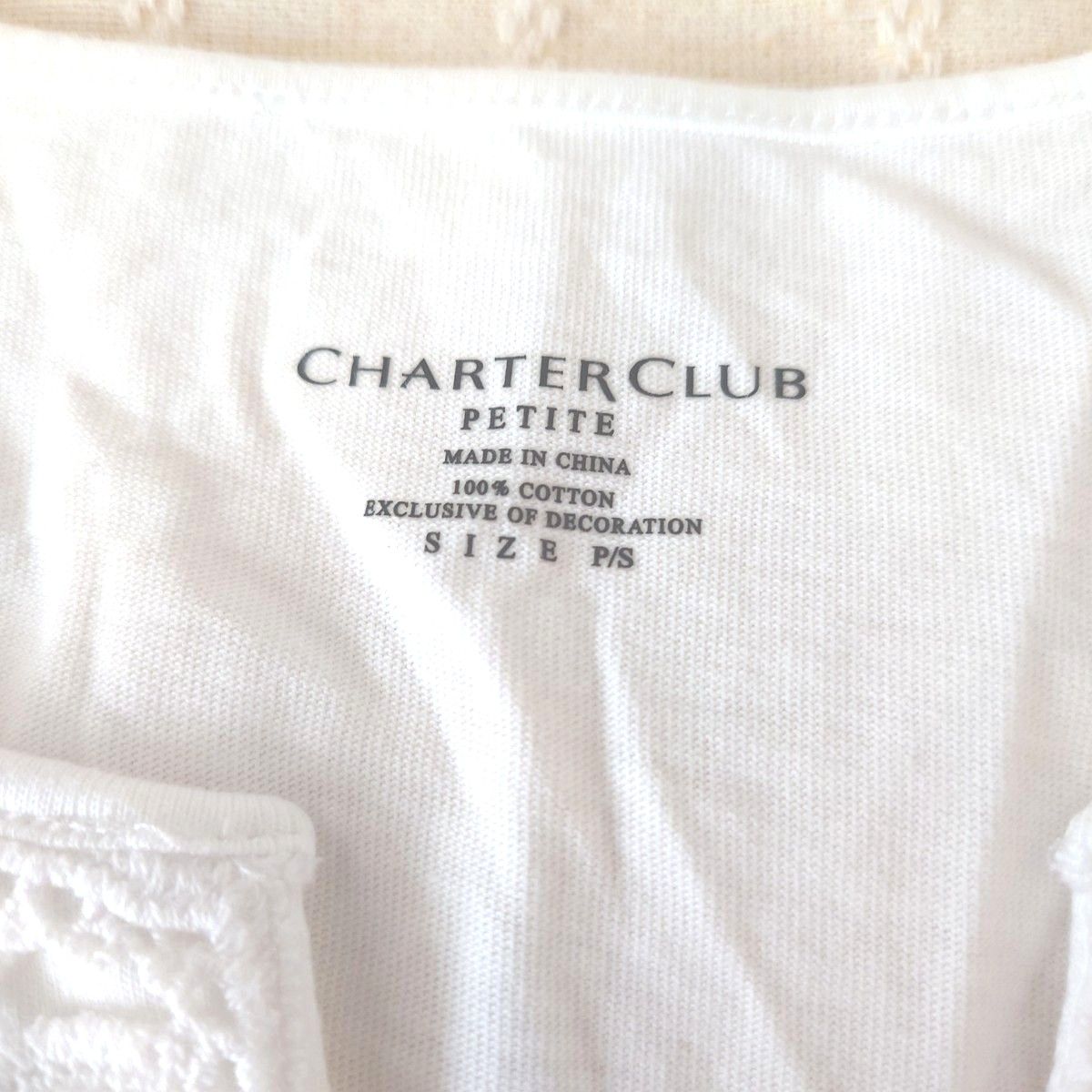 CHARTER CLUB カットソー プルオーバー 海外ブランド　レースシャツ　