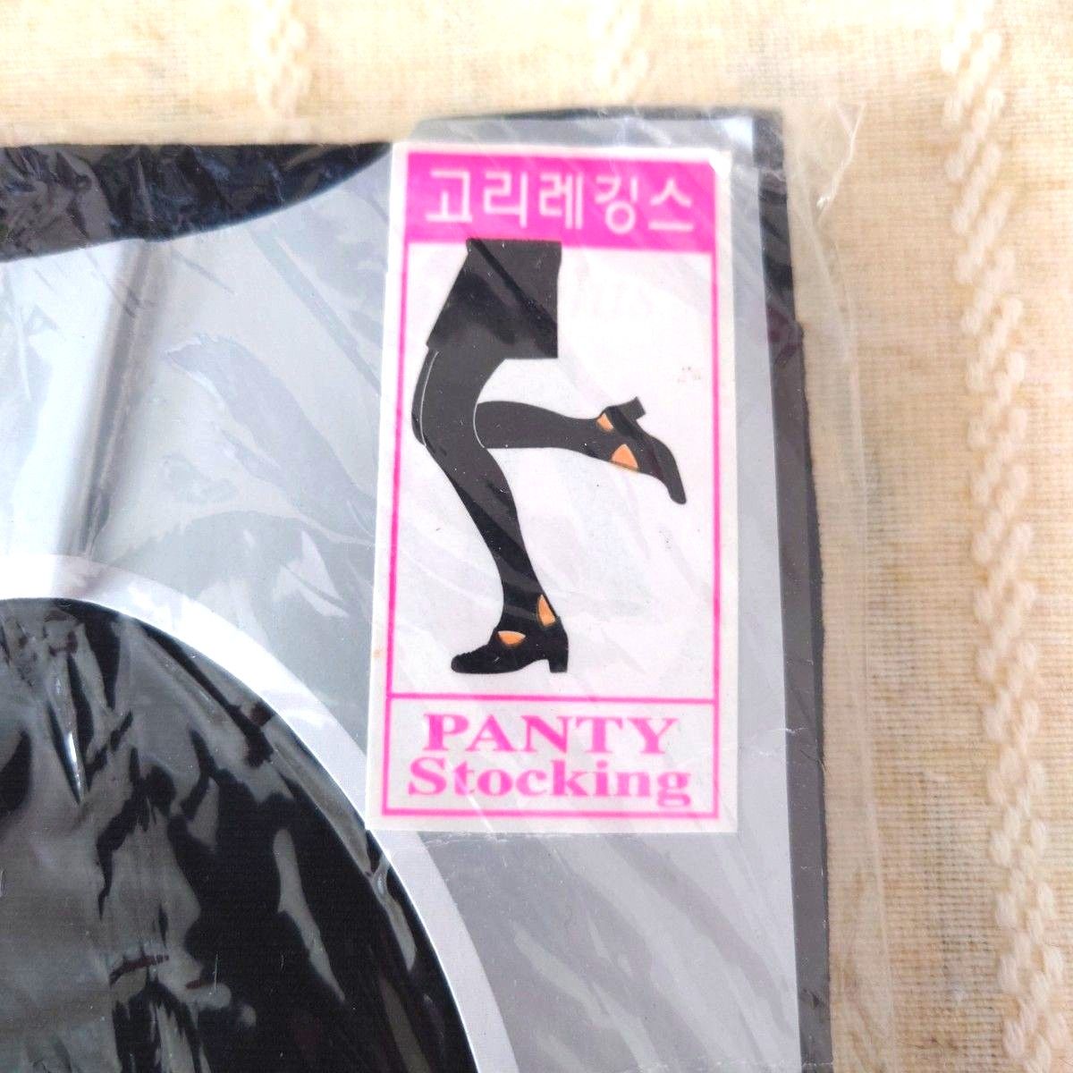 韓国製　ハイファッションタイツ ストッキング タイツ 黒 パンティストッキング
