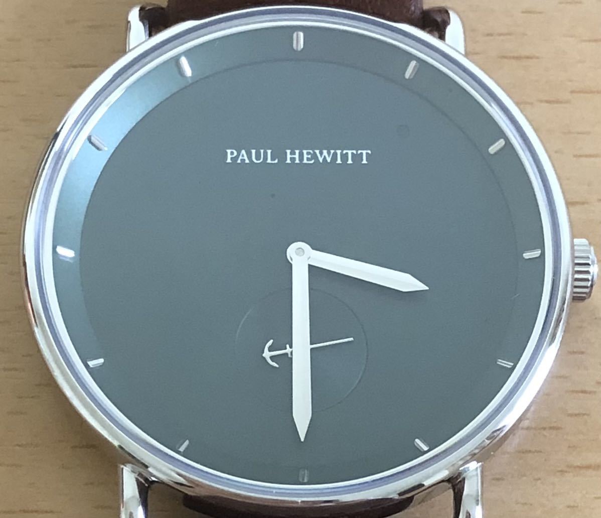 243-0655 PAUL HEWITT ポールヒューイット　メンズ腕時計　革ベルト　クオーツ　N53・08・543/E8・12・660 電池切れ　動作未確認_画像2