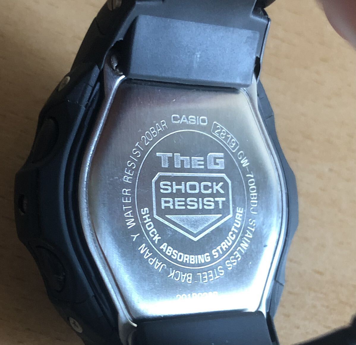 260-0379 CASIO カシオ G-SHOCK THEG メンズ腕時計 金属ベルト 電波ソーラー 黒 ブラック GW-700BDJ 動作確認済み ジャンクの画像5