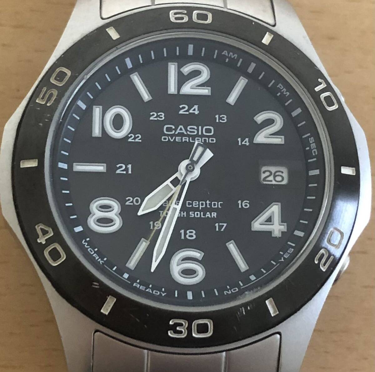 260-0450 CASIO カシオ メンズ腕時計 金属ベルト 電波ソーラー OVERLAND OVW-110 動作確認済みの画像1