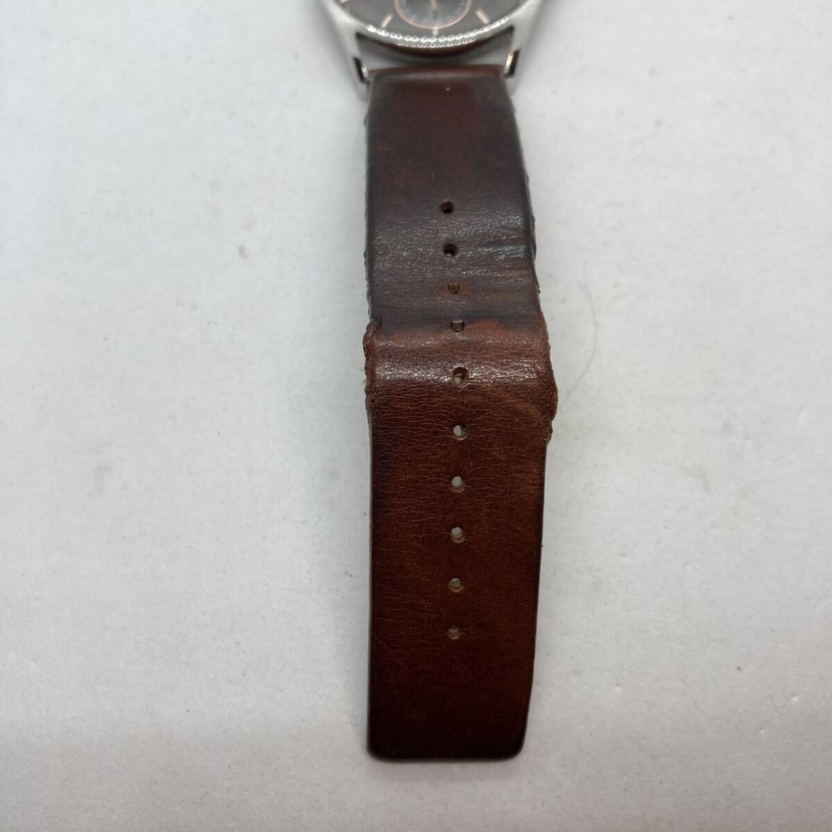 247-0865 SKAGEN 腕時計 革ベルト ブラウン 電池切れ 動作未確認の画像4