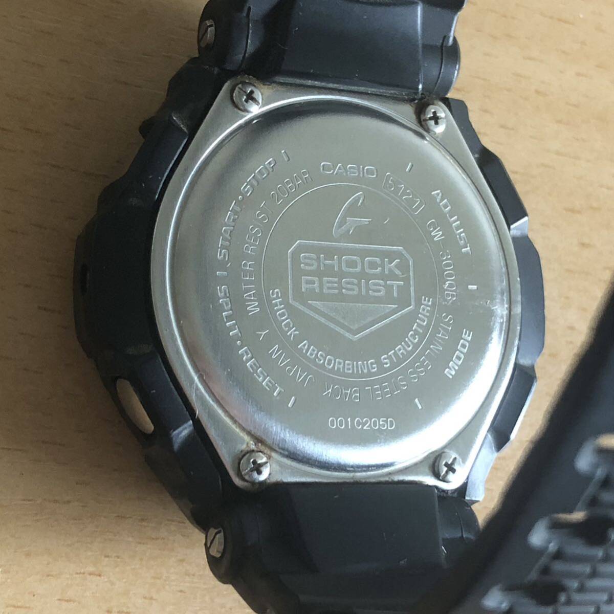 262-0258 CASIO カシオ G-SHOCK スカイコックピット　メンズ腕時計　ラバーベルト　電波ソーラー　黒　ブラック　GW-3000B 動作確認済み_画像6