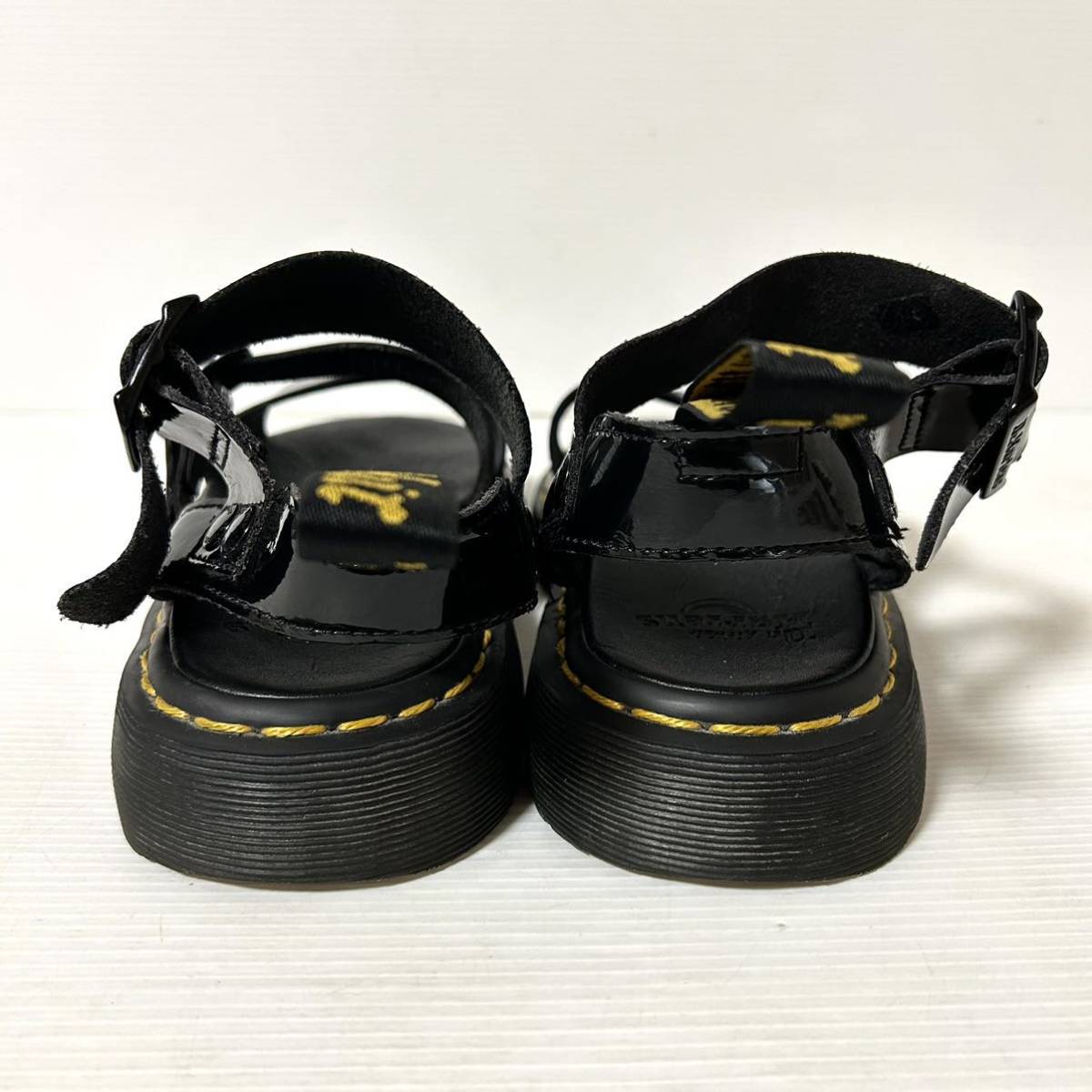 【美品】Dr. Martens GRYPHON ドクターマーチン グリフォン　エナメルサンダル　ストラップサンダル US6 24cm ブラック ＊CV_画像5