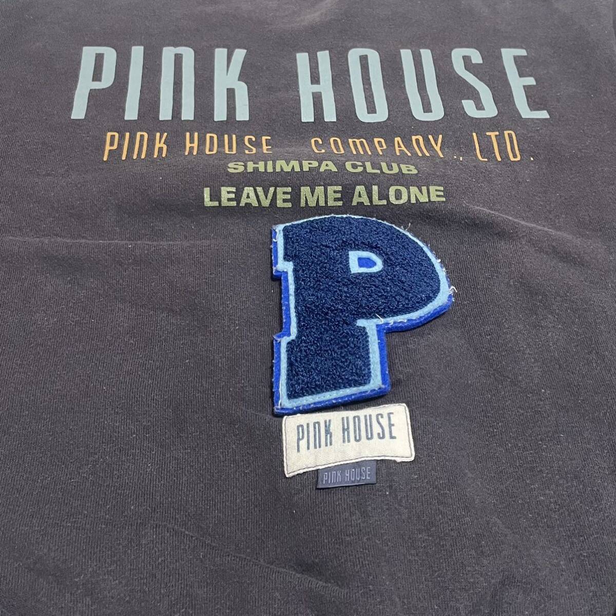 PINK HOUSE ピンクハウス ワッペンスウェットトレーナー プルオーバー チャコールグレー レディース 推定サイズL相当 ＊CW_画像5