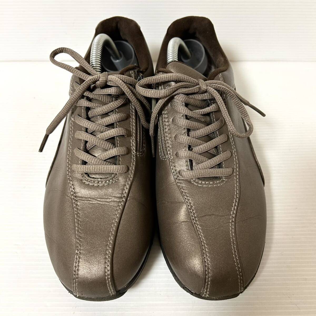 [ beautiful goods ]MIZUNO Mizuno walking shoes side fastener 24cm Brown *34