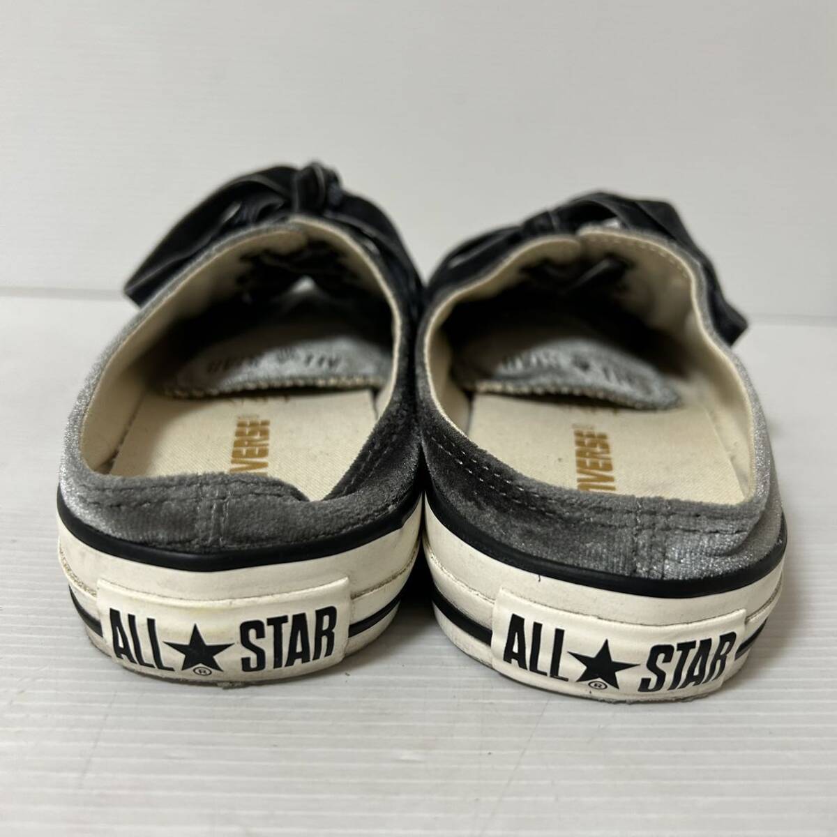 【美品】CONVERSE ALL STAR S VELVET MULE OX コンバースオールスター S ベルベット ミュール 24.5cm グレー ＊34の画像8