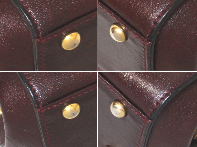  очень красивый товар GOLD PFEIL Gold-Pfeil оскфорд кожа 2way ручная сумочка сумка на плечо бордо металлические принадлежности зеркало имеется 