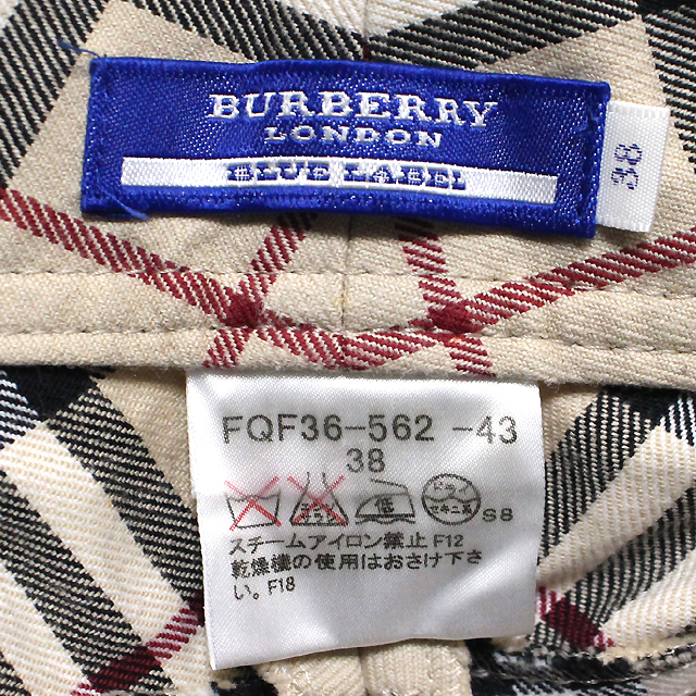 BURBERRY バーバリー ブルーレーベル コットン ノバチェック パンツ 38 ベージュ ホース刺繍_画像7