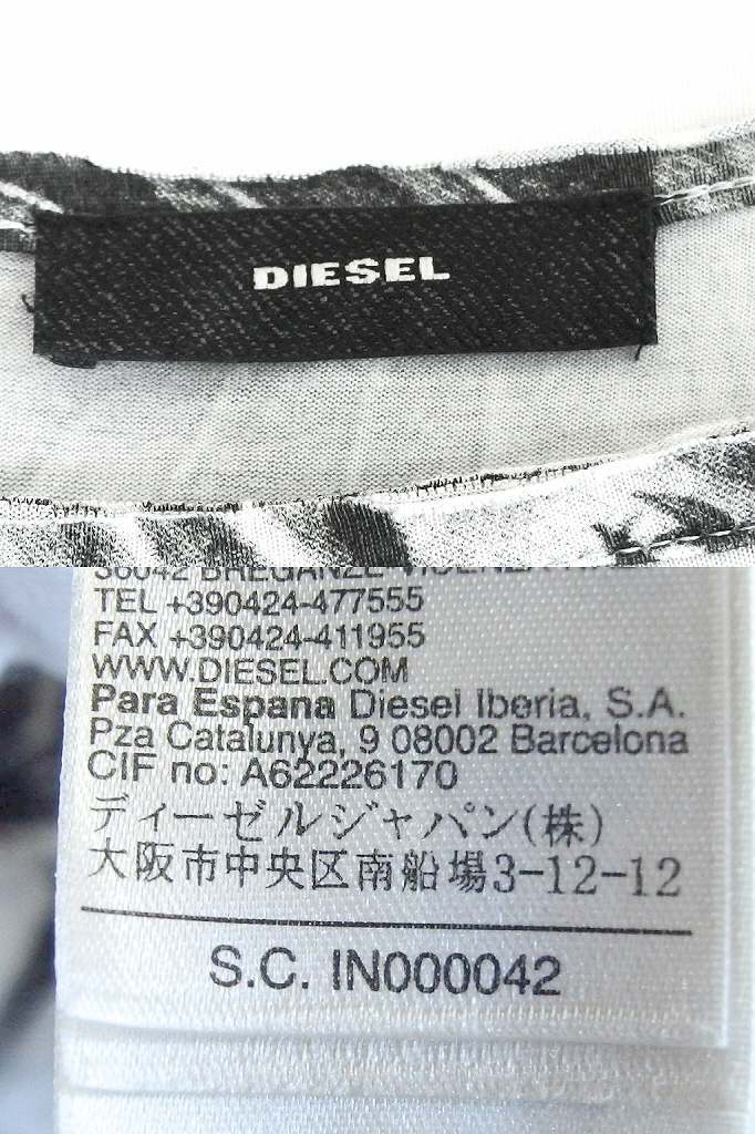 ディーゼル DIESEL デザイン ワンピース 薄手　レーヨン　鳥プリント　ミニ丈 ブラック|ホワイト kz4614205917_画像7