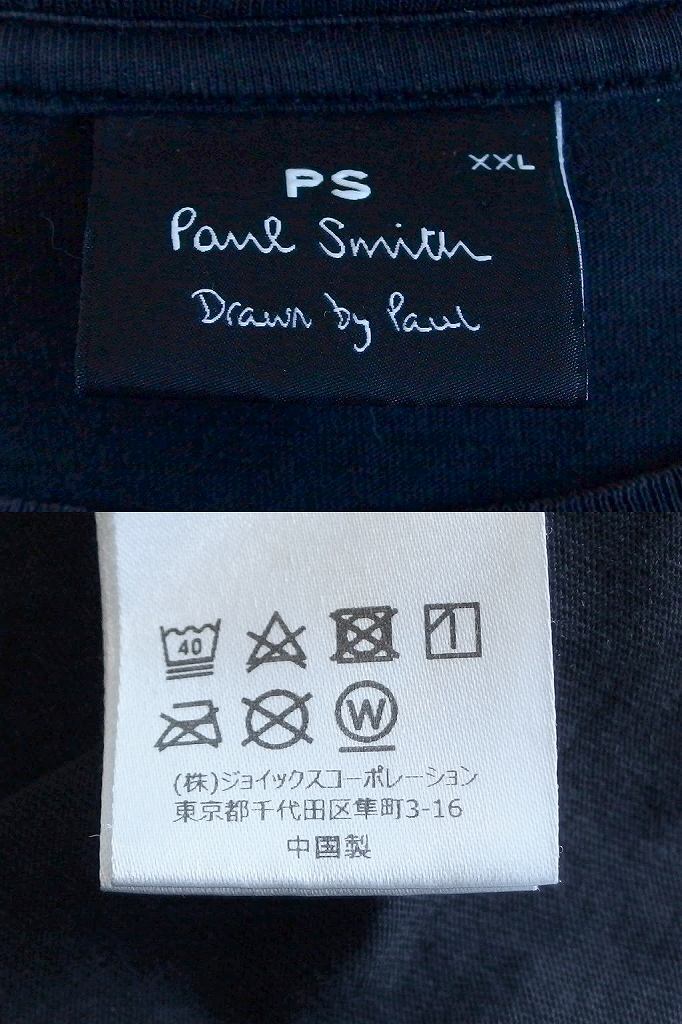 ポールスミス Paul Smith 半袖　コットン　プリント　Tシャツ Drawn by Paul メンズ ・XXL ブラック ok4614205493_画像7