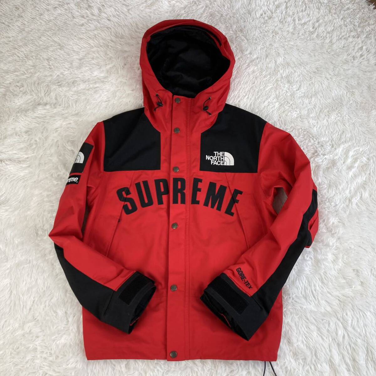 【極美品】THE NORTH FACE × SUPREME 19ss アーチロゴ マウンテンパーカー GORE TEX ゴアテックス コラボ レッド 赤 S シュプリーム