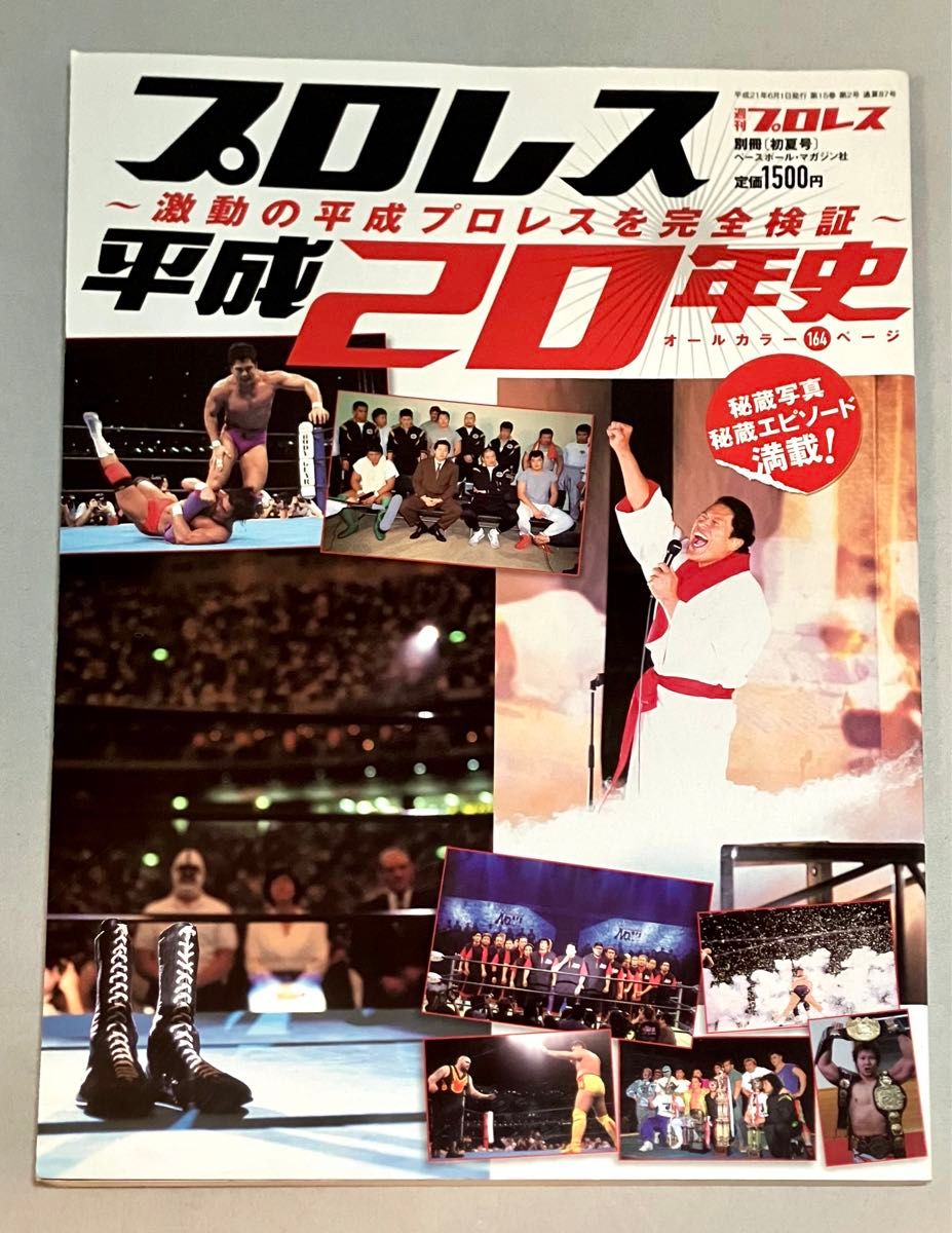 【美品】 週刊プロレス別冊 プロレス平成20年史〜激動の平成プロレスを完全検証　（ベースボール・マガジン社）