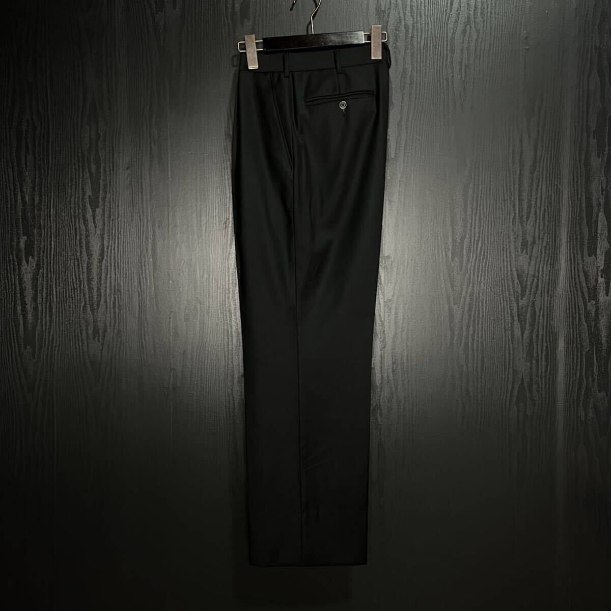 1990s Gianni Versace Trousers ジャンニ ヴェルサーチ ギャバジン ウール 毛 ブラック 黒 パンツ スラックス ヴィンテージ ビンテージ 80s_画像3
