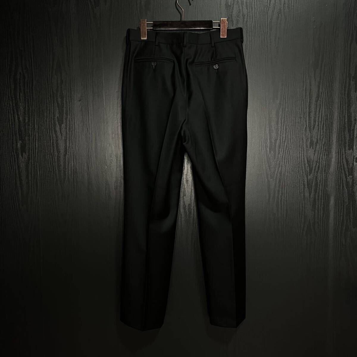 1990s Gianni Versace Trousers ジャンニ ヴェルサーチ ギャバジン ウール 毛 ブラック 黒 パンツ スラックス ヴィンテージ ビンテージ 80s_画像2