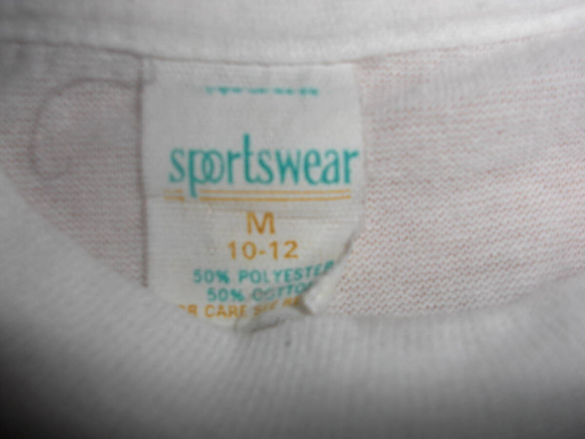 ビンテージ キッズ Tシャツ 80s sportswear (M) (10-12) ボーイズ ホワイト バスケットボール ディスプレイ_画像4
