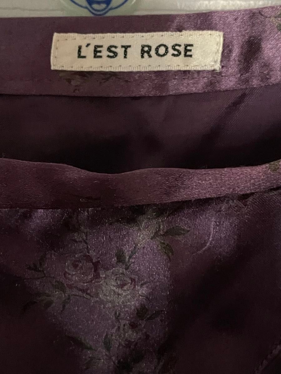 最終お値下げ！　★ L’EST ROSE スカート　日本製　M レストローズ　シックな花柄スカート　細身の長身の方にオススメ ！　