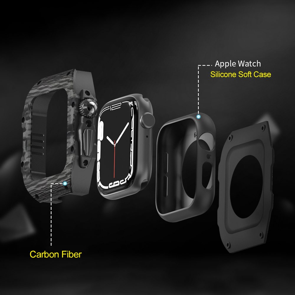 [ Apple watch Ultra apple watch Ultra 49]li car -ru Mill manner high class carbon case black white limitation Golden concept 