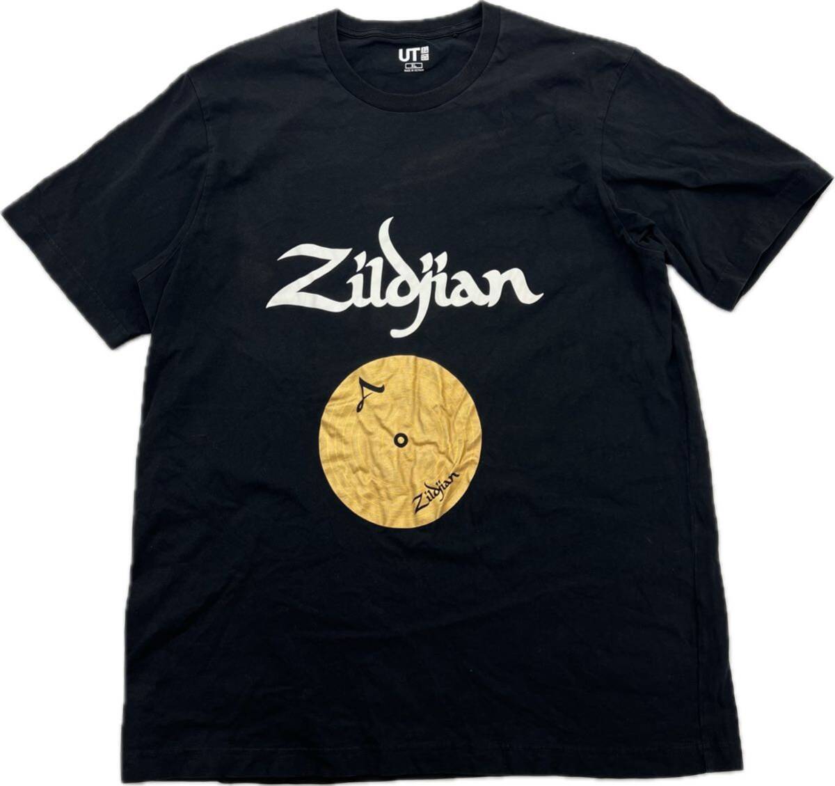 UT ☆ Zildjian シンバル デザイン プリント 半袖 Tシャツ ブラック 黒 XL 音楽 ドラマー ドラム カジュアル ジルジャン ユニクロ■AF295_画像2