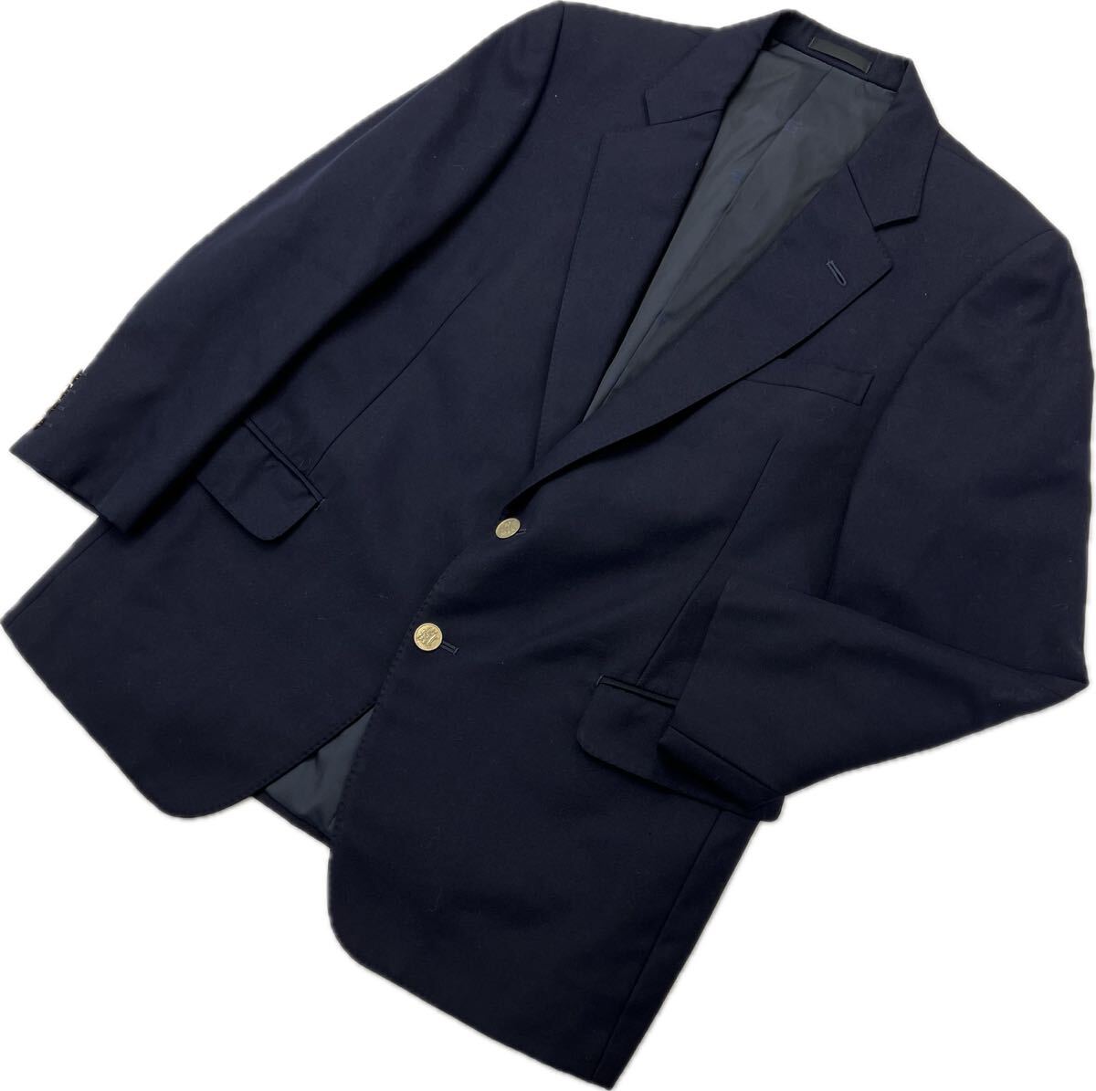 Burberrys * темно-синий пятно золотой кнопка темно-синий tailored jacket tas любитель шерсть блейзер 96-92-165 популярный Vintage Burberry #DF238
