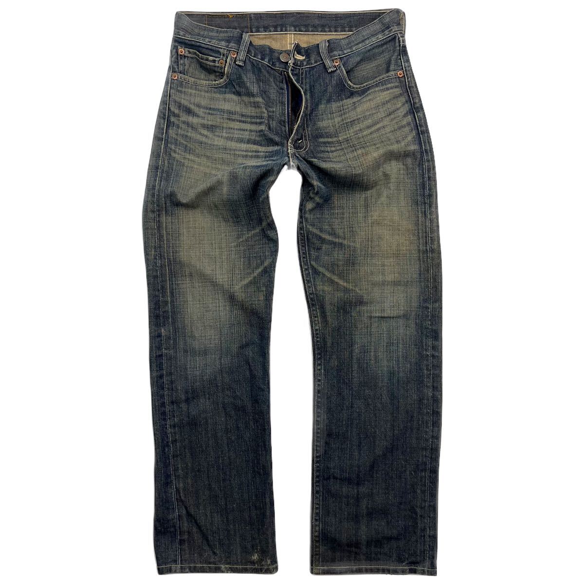 00s ☆ LEVIS ☆ 505-03 無骨な色落ち感◎ デニムパンツ ストレート ジーンズ ダークブルー W31 アメカジ 古着 日本製 リーバイス■Ja7315_画像3